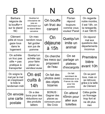 Salon de l'agriculture Bingo Card