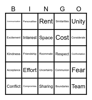 Life After High School Bingo Card