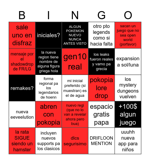 Pokemon Day Bingo Card