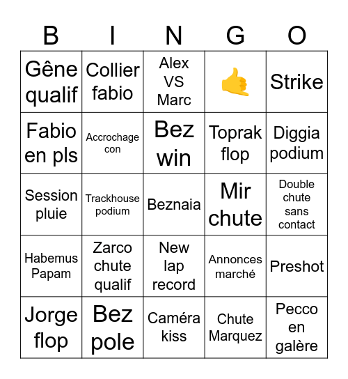 Buriram 2026 Bingo Card
