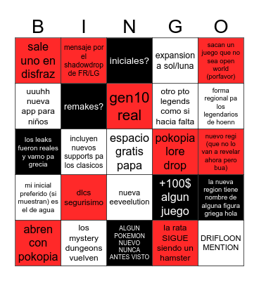 Pokemon Day Bingo Card