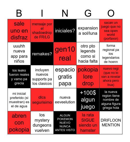 Pokemon Day Bingo Card