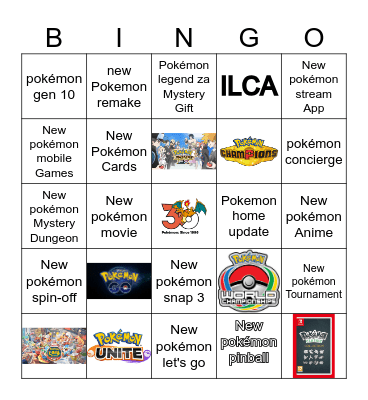 Pokémon day 2026 Bingo Card