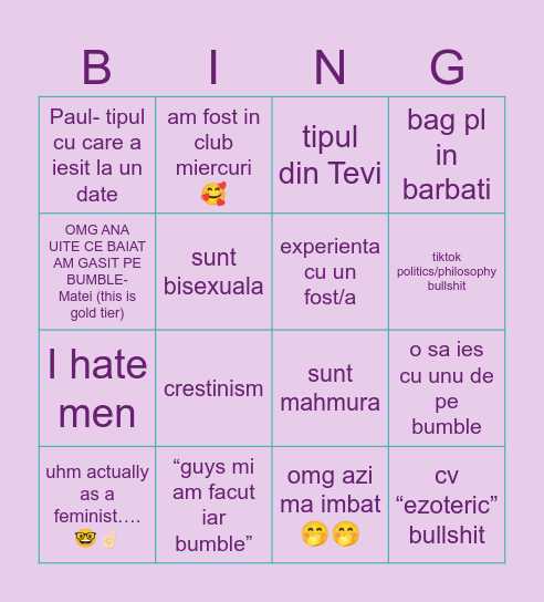 ce va spune andre la bere?🍺 Bingo Card