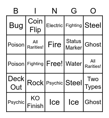PKMN: TT Battle Bingo Card