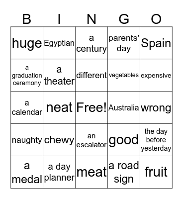 PA-PIE Bingo Card