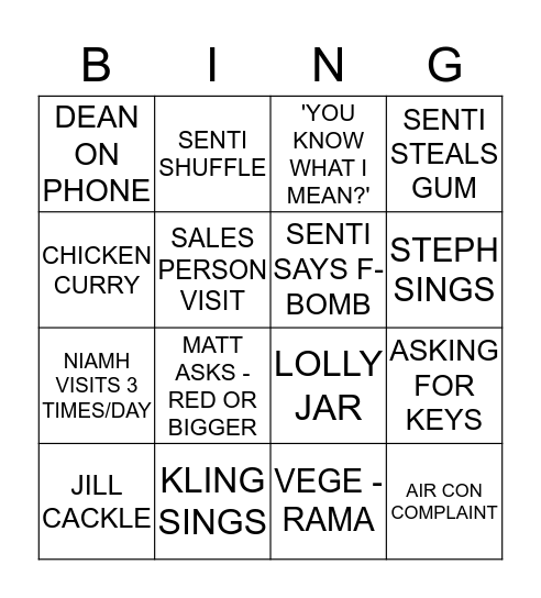 AUSBUILD BINGO Card