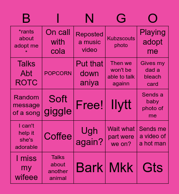 Ducky/ love 💕 Bingo Card
