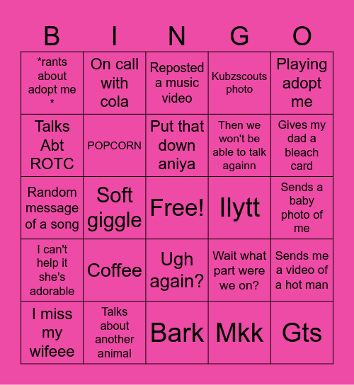 Ducky/ love 💕 Bingo Card