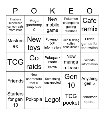 30th anniversary! Bingo Card