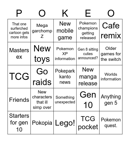 30th anniversary! Bingo Card