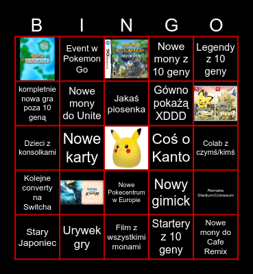 Na pokemon Presents Bingo Card