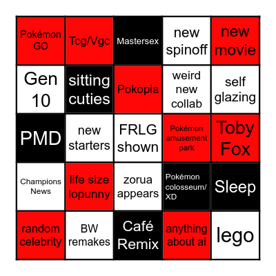 Pokémon Day Predictions Bingo Card