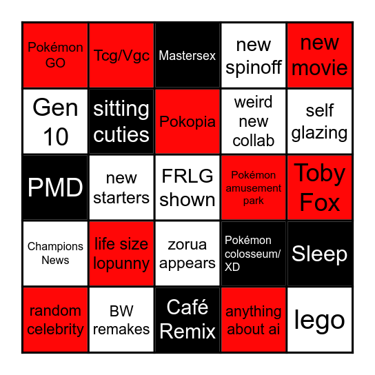 Pokémon Day Predictions Bingo Card