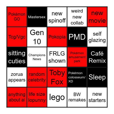 Pokémon Day Predictions Bingo Card