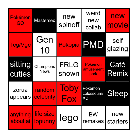 Pokémon Day Predictions Bingo Card