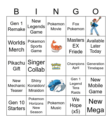 Henri Bingo Card