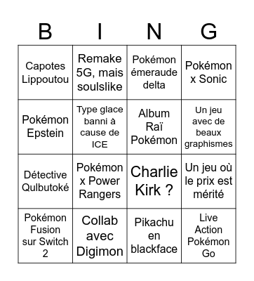 Pokémon 30 ans Bingo Card