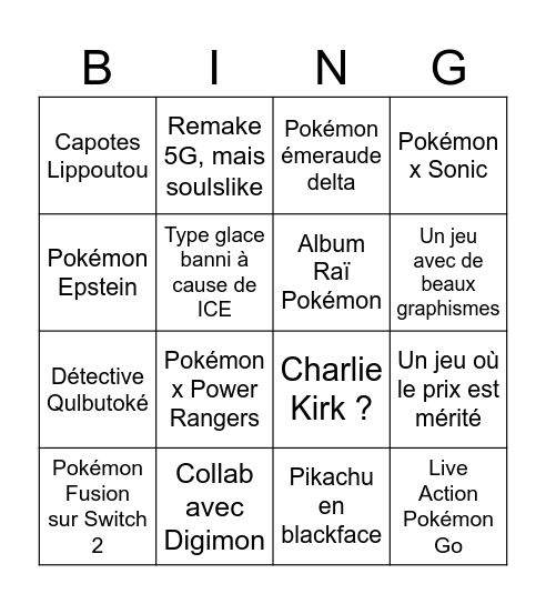 Pokémon 30 ans Bingo Card