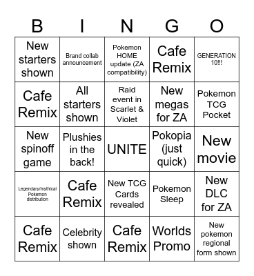 Pokemon Day 2026 Bingo Card