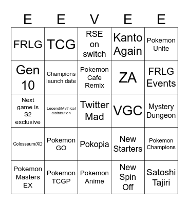 Pokemon Day 2026 Bingo Card