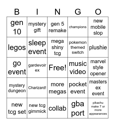 Pokemon Day 2026 Bingo Card