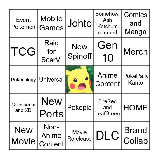 Pokemon Presents 2026 Bingo Card