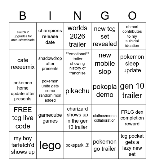 pokemon day '26 Bingo Card