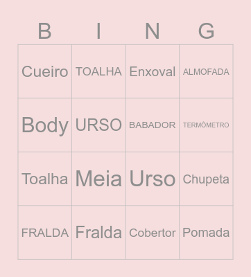Bingo da Isabela Bingo Card