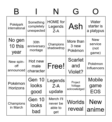 POKÉMON DAY Bingo Card