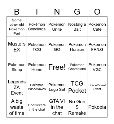 Pokemon Day 2026 Bingo Card