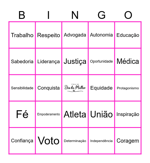 Mulher: Muito Além de Uma Palavra Bingo Card
