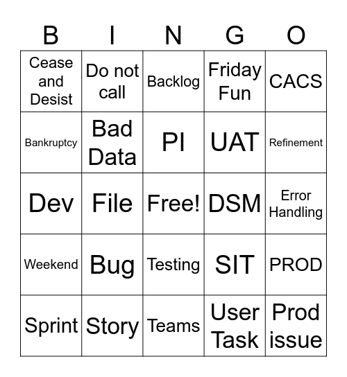 Team Goose Bingo Card