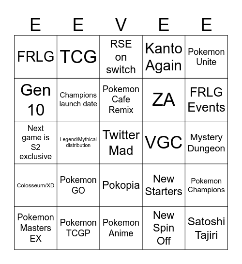 Pokemon Day 2026 Bingo Card