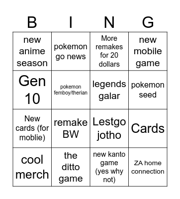 POKEMON DIRECT BINGO Card