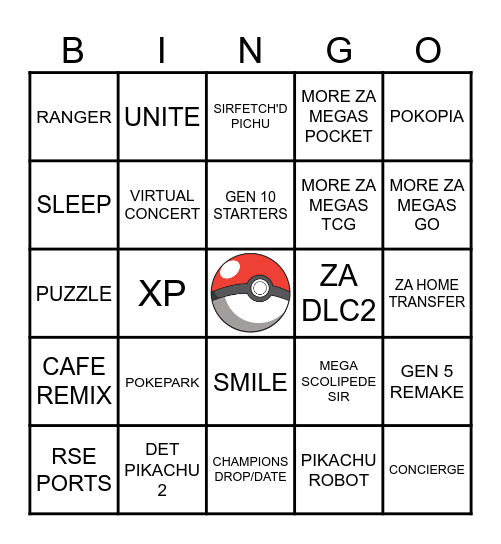 POKEMON DAY BINGO Card