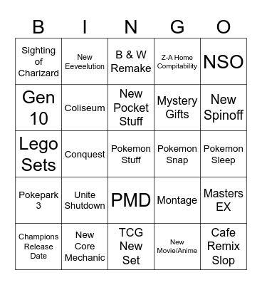 Pokemon Day 2026 Bingo Card
