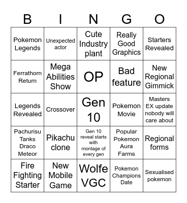 Card 1 Bingo Card