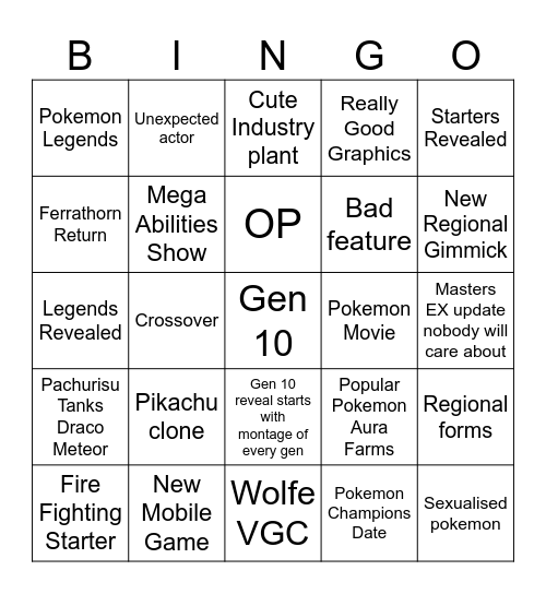 Card 1 Bingo Card