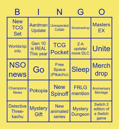 POKÉMON DAY 2026 PRESENTS Bingo Card