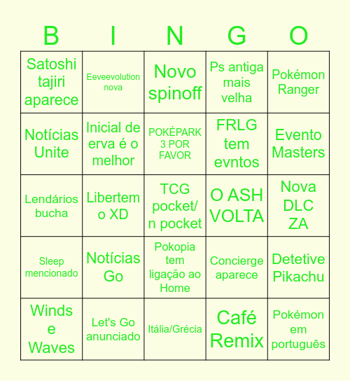 Pokémon Day 2026 Bingo Card