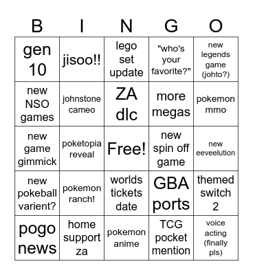 pokemon day! Bingo Card