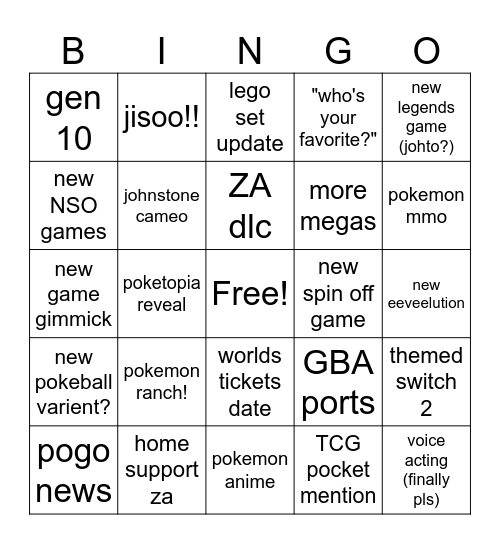pokemon day! Bingo Card