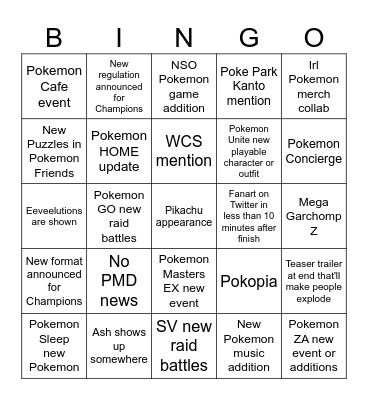 Pok Bingo Card