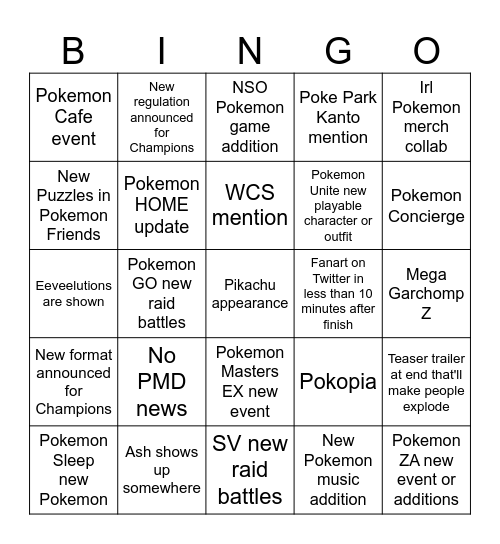 Pok Bingo Card