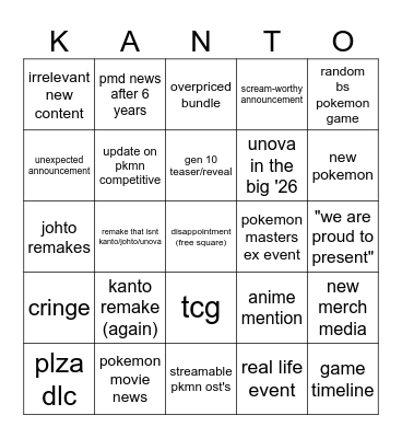 pokemon presents 27.2.2026 ""bingo"" Bingo Card