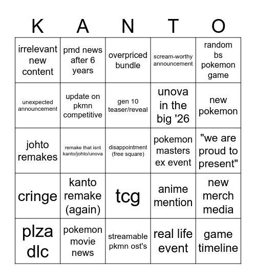 pokemon presents 27.2.2026 ""bingo"" Bingo Card