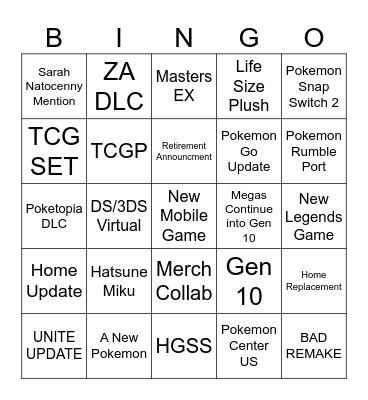 PP 30 Bingo Card