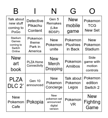 Kathleen Pokemon 30th Anniversary Bingo Card
