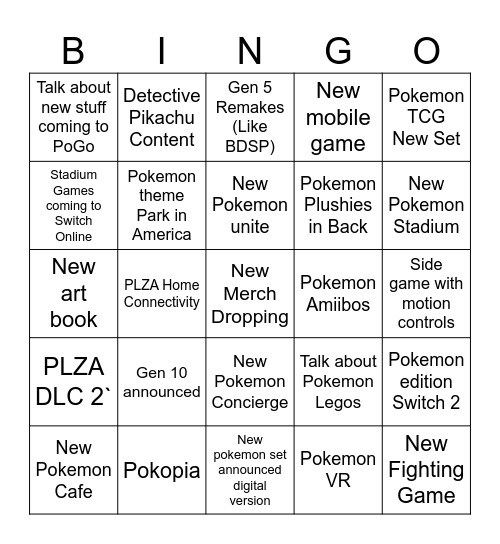 Kathleen Pokemon 30th Anniversary Bingo Card